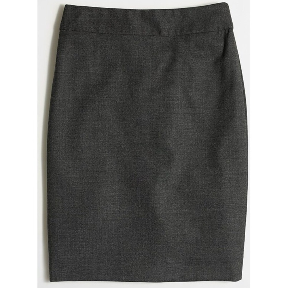 J. Crew Original Fit Lightweight Wool Pencil Skirt Dark Gray Size 8 NWT $138